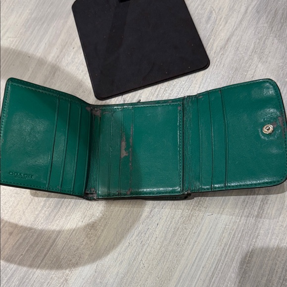 Coach Teal Studded Women's Wallet - Picture 4 of 6